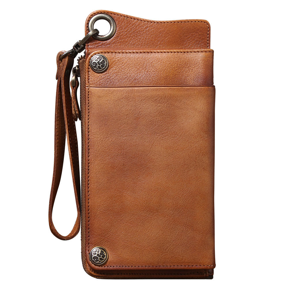 Multi-Functional Genuine Leather Long Wallet & Card Case-Handbags, Wallets & Cases-Coffee-Free Shipping Leatheretro