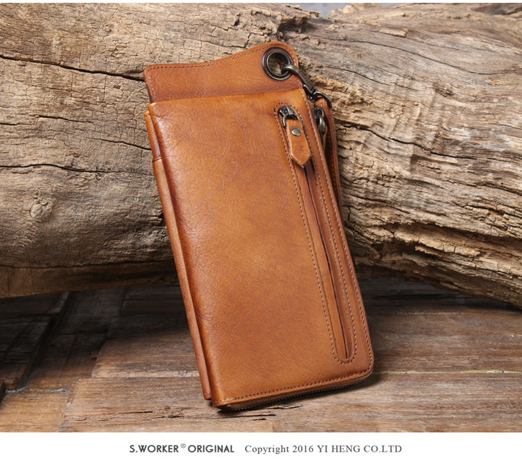 Multi-Functional Genuine Leather Long Wallet & Card Case-Handbags, Wallets & Cases-Coffee-Free Shipping Leatheretro