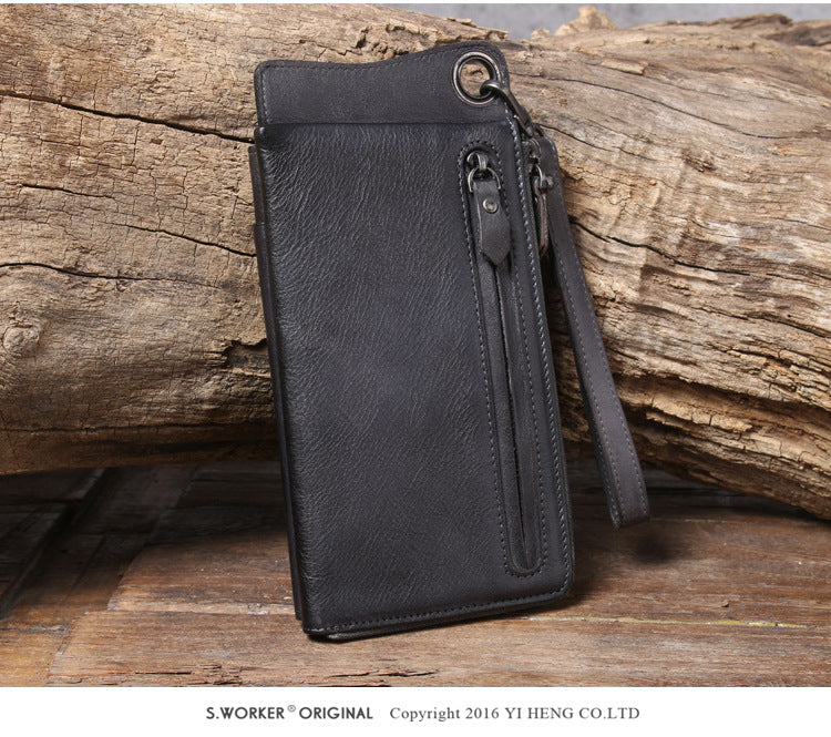 Multi-Functional Genuine Leather Long Wallet & Card Case-Handbags, Wallets & Cases-Coffee-Free Shipping Leatheretro