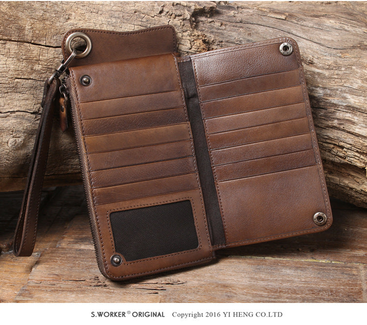 Multi-Functional Genuine Leather Long Wallet & Card Case-Handbags, Wallets & Cases-Coffee-Free Shipping Leatheretro