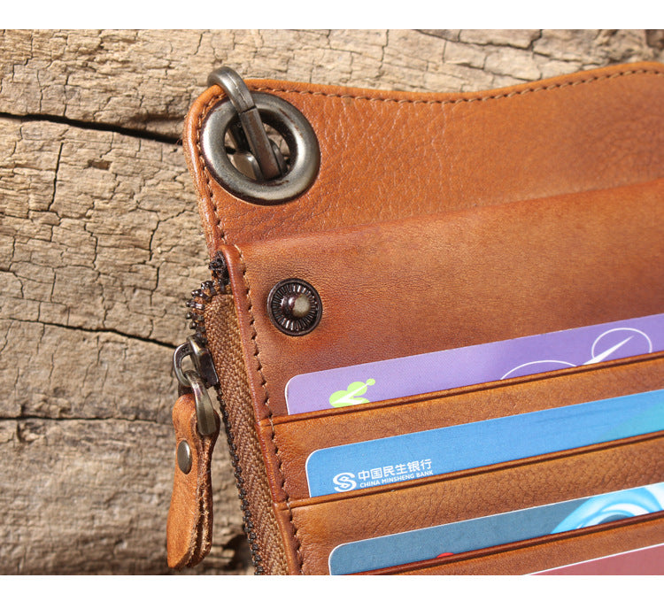 Multi-Functional Genuine Leather Long Wallet & Card Case-Handbags, Wallets & Cases-Coffee-Free Shipping Leatheretro
