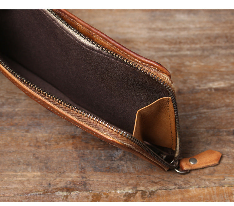 Multi-Functional Genuine Leather Long Wallet & Card Case-Handbags, Wallets & Cases-Coffee-Free Shipping Leatheretro