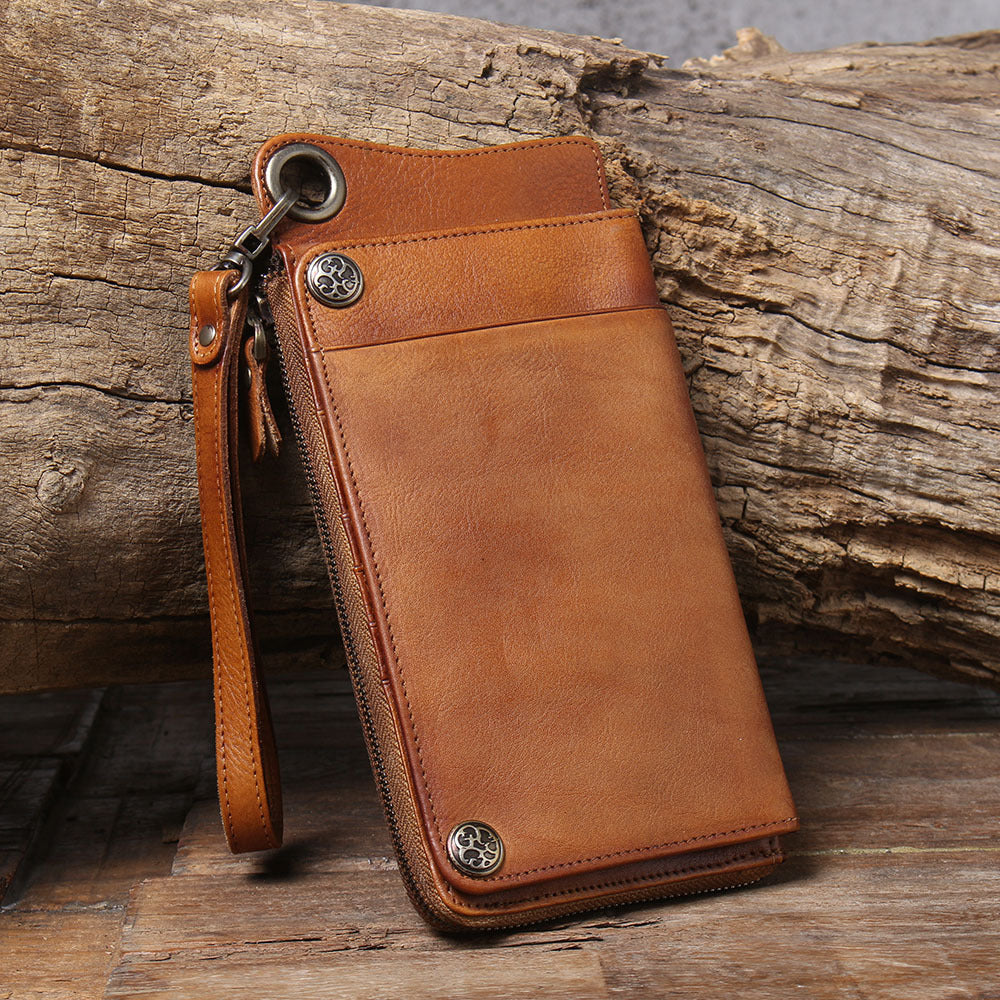 Multi-Functional Genuine Leather Long Wallet & Card Case-Handbags, Wallets & Cases-Coffee-Free Shipping Leatheretro