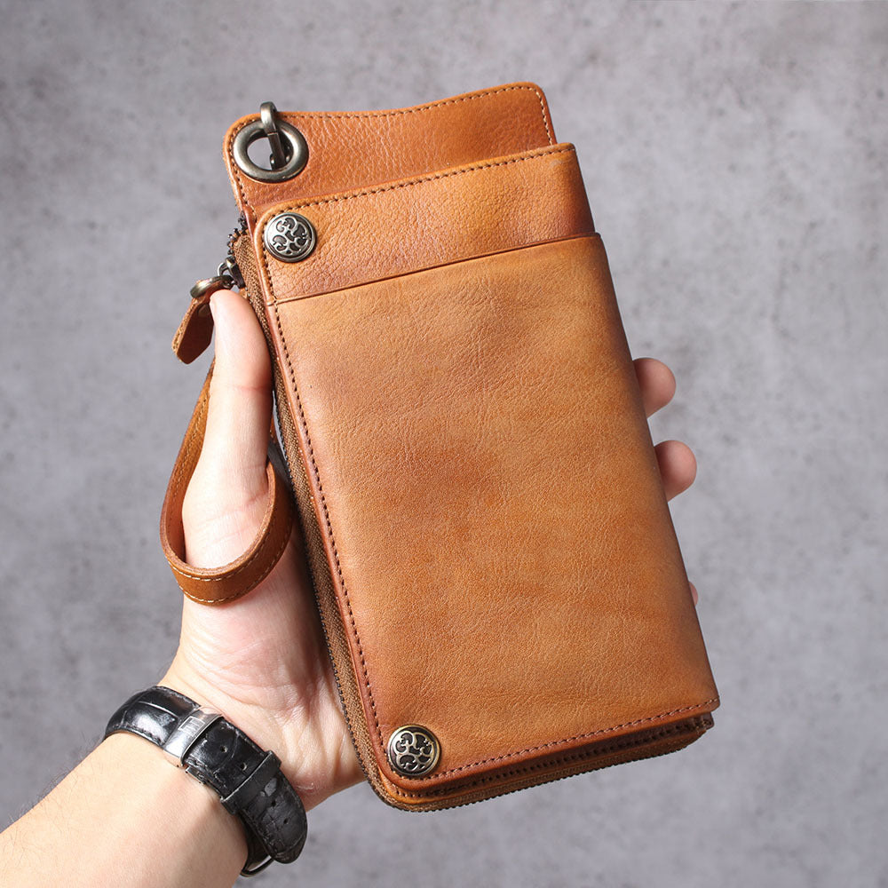Multi-Functional Genuine Leather Long Wallet & Card Case-Handbags, Wallets & Cases-Coffee-Free Shipping Leatheretro