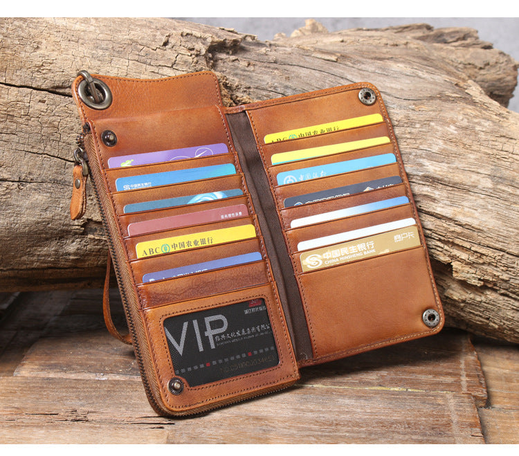 Multi-Functional Genuine Leather Long Wallet & Card Case-Handbags, Wallets & Cases-Coffee-Free Shipping Leatheretro