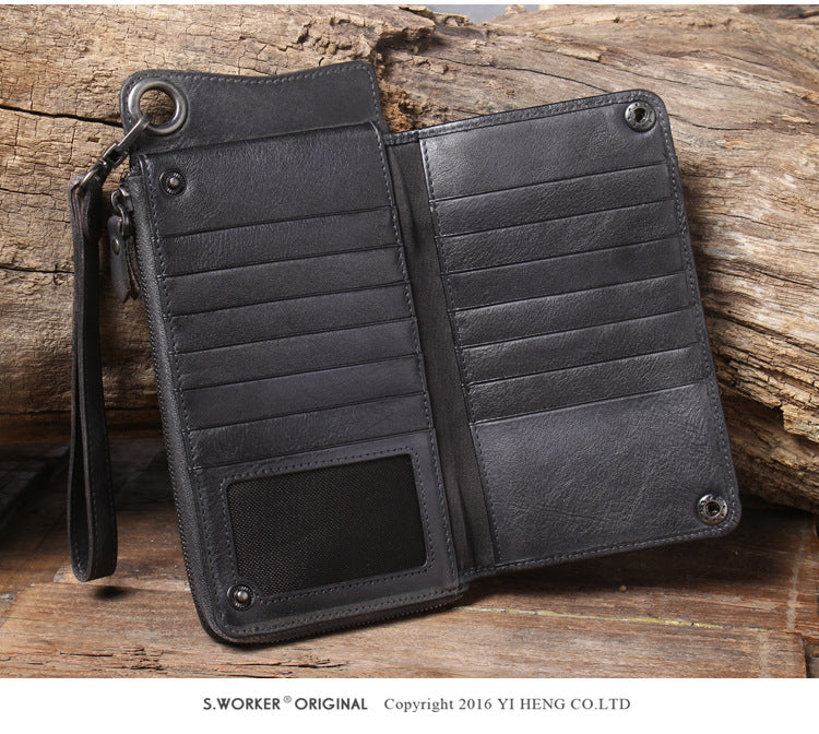 Multi-Functional Genuine Leather Long Wallet & Card Case-Handbags, Wallets & Cases-Coffee-Free Shipping Leatheretro