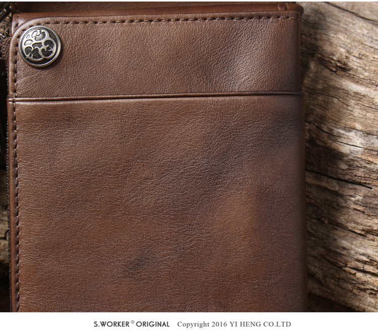 Multi-Functional Genuine Leather Long Wallet & Card Case-Handbags, Wallets & Cases-Coffee-Free Shipping Leatheretro