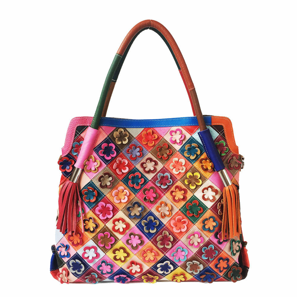 Handmade Designed Large Genuine Top-Grain Leather Crossbody Bag-Colorful-Free Shipping Leatheretro