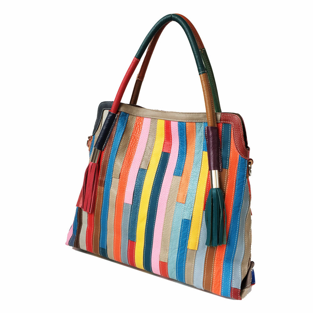 Handmade Designed Large Genuine Top-Grain Leather Crossbody Bag-Colorful-Free Shipping Leatheretro