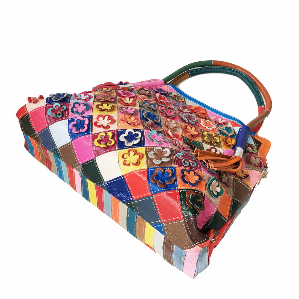 Handmade Designed Large Genuine Top-Grain Leather Crossbody Bag-Colorful-Free Shipping Leatheretro
