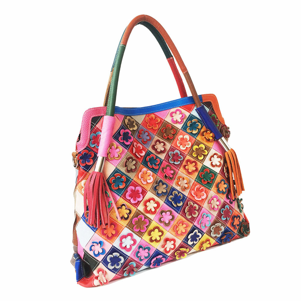 Handmade Designed Large Genuine Top-Grain Leather Crossbody Bag-Colorful-Free Shipping Leatheretro