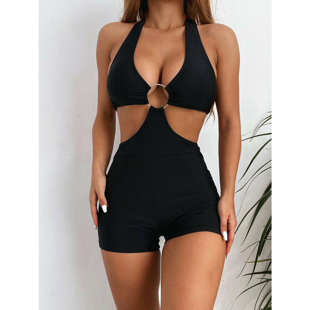 Sexy One Piece Hollow Out Monokini-Women Swimwear-Black-S-Free Shipping Leatheretro