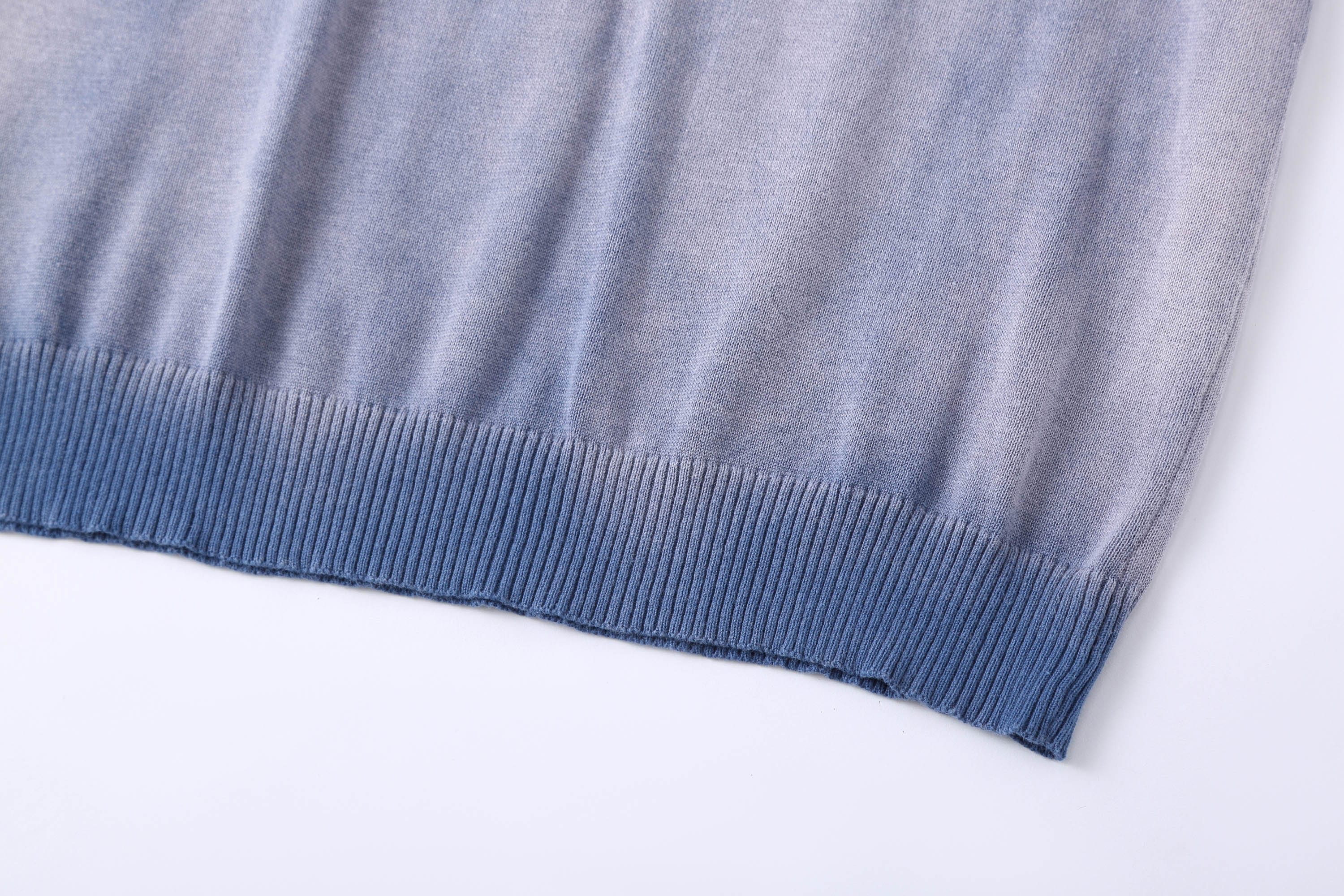 CLP Gradient Sheer Knitted T-Shirt-T Shirt-M-Blue-Free Shipping Leatheretro