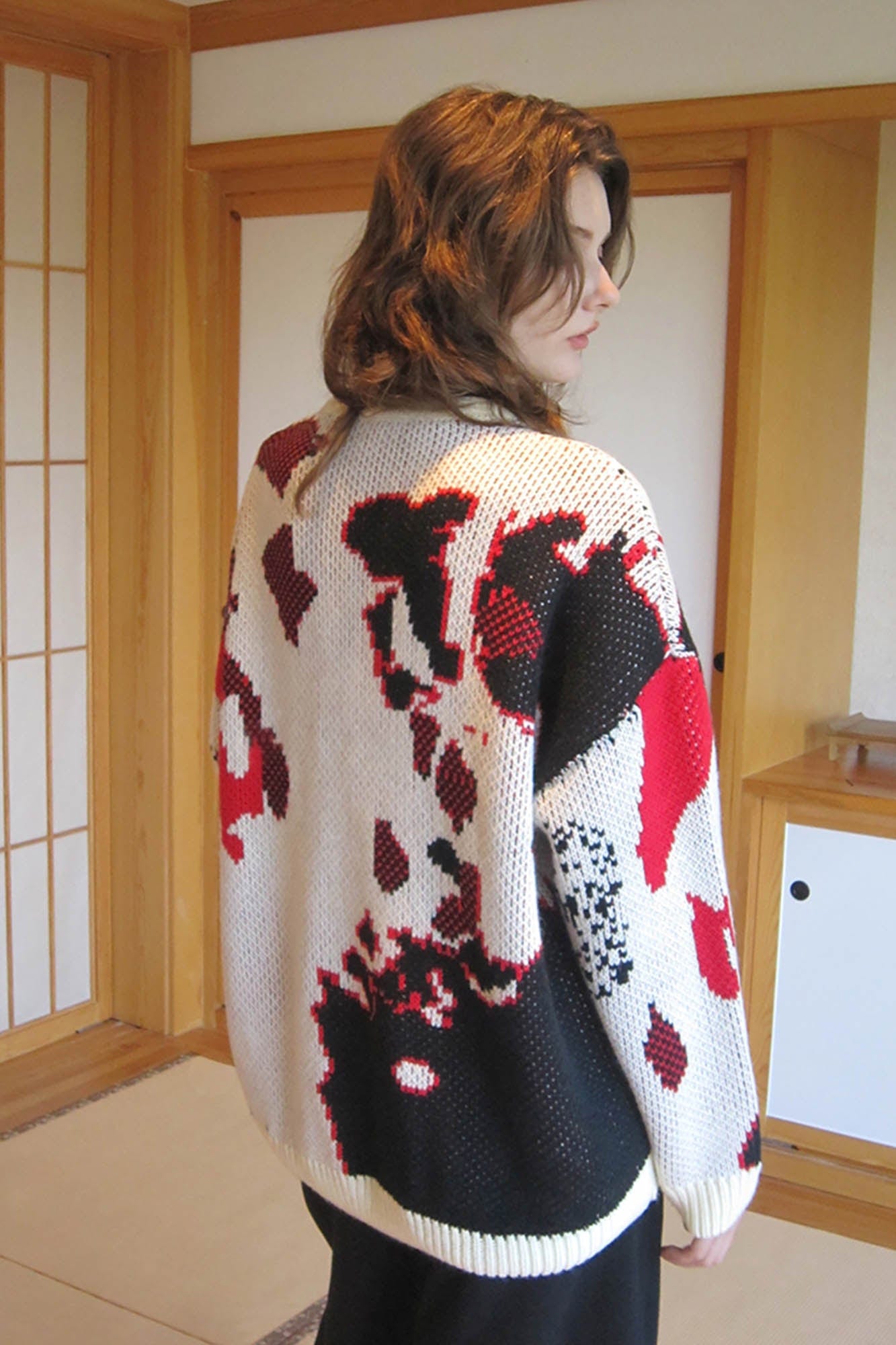 MIICHOUS Annan Lake Abstract Crewneck Sweater-Sweater-S-White-Free Shipping Leatheretro