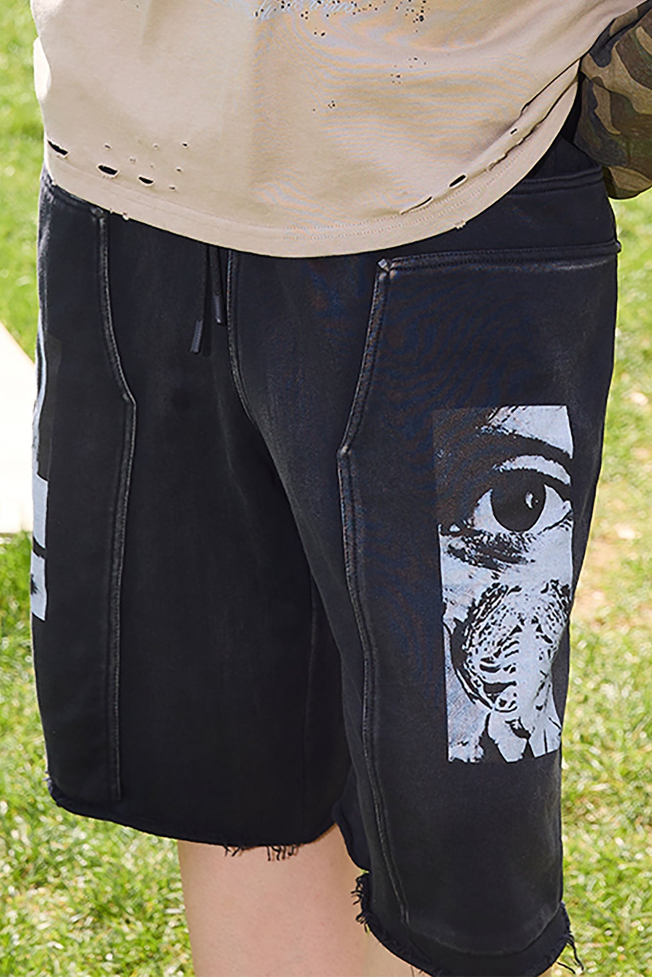 ERROR CODE ROBOT Distressed Double-Knee Rivet Shorts-Shorts-S (Preorder)-Free Shipping Leatheretro