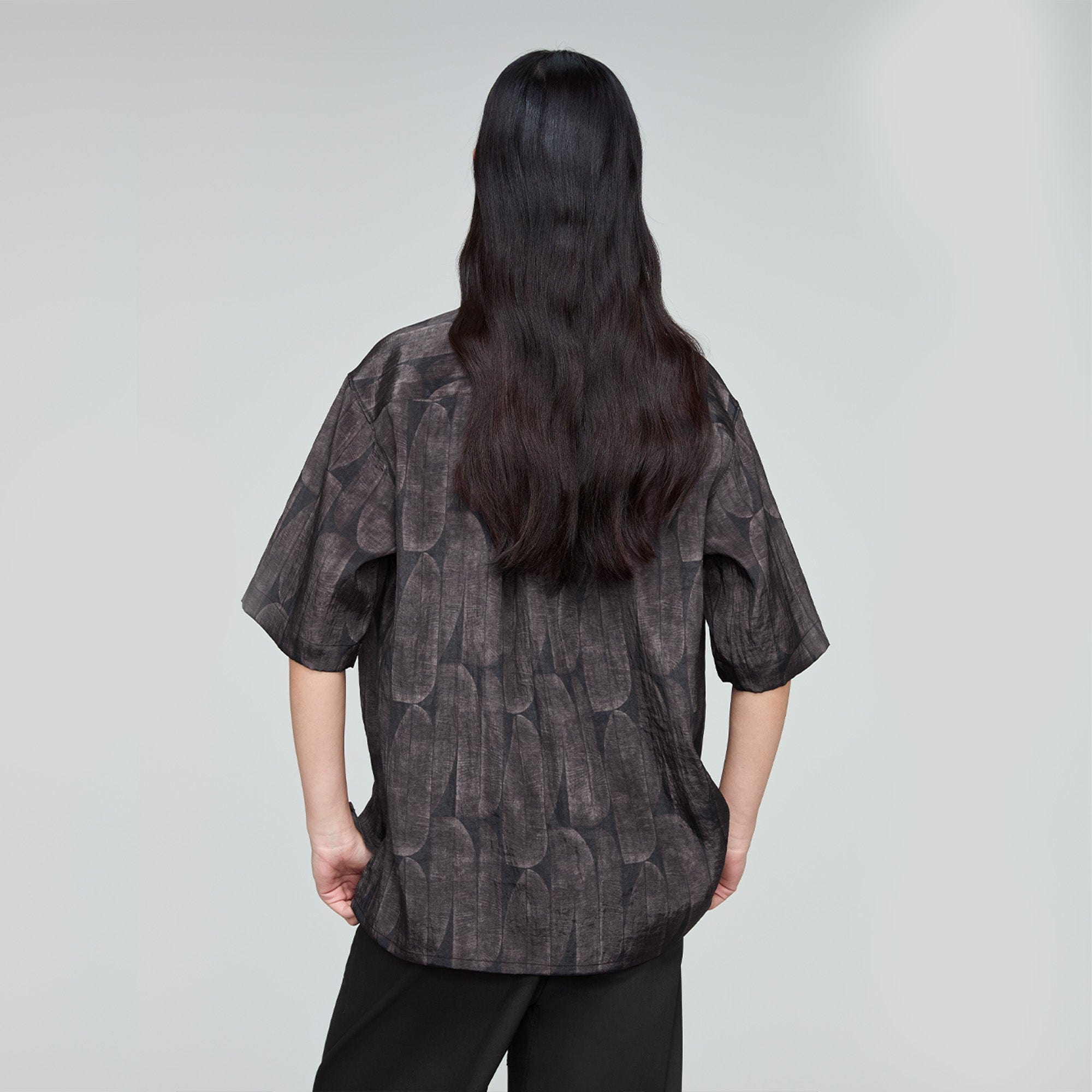 OPICLOTH Retro Textured Leaf Full-Print Half Shirt-Half shirt-S-Free Shipping Leatheretro