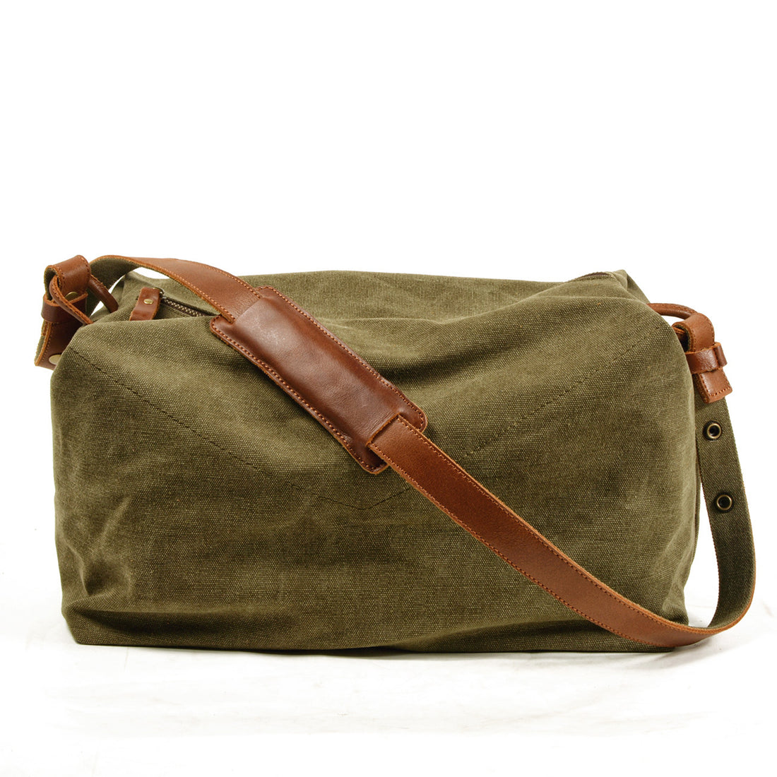 Unisex Canvas Crossbody Bag – Vintage & Minimalist Messenger Bag for Men & Women-khaki-Free Shipping Leatheretro