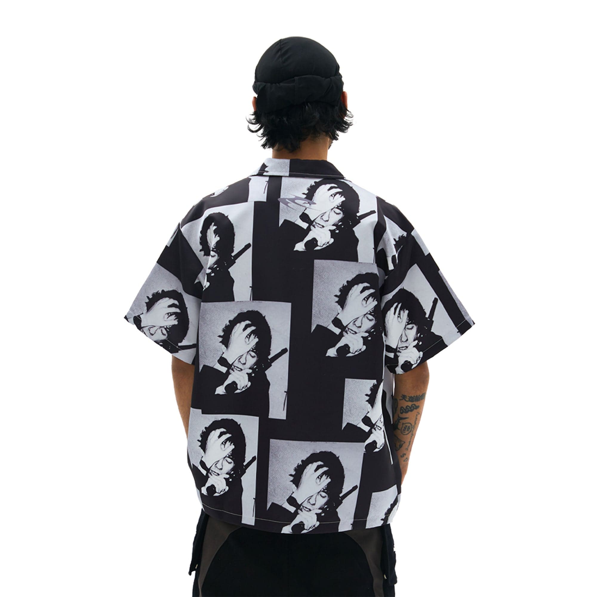 TECNINEGROUP Pop Art Portrait Graphic Cuban Half Shirt-Half shirt-Multicolor-S-Free Shipping Leatheretro