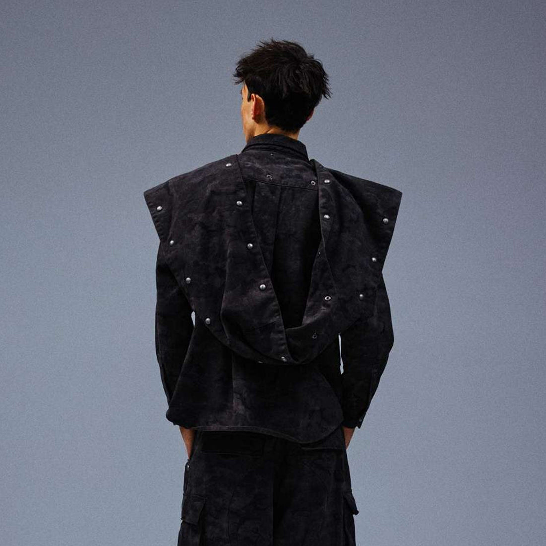 TECNINEGROUP Detachable Hood Star-Rivet Camo Jacket-Jacket-S-Free Shipping Leatheretro