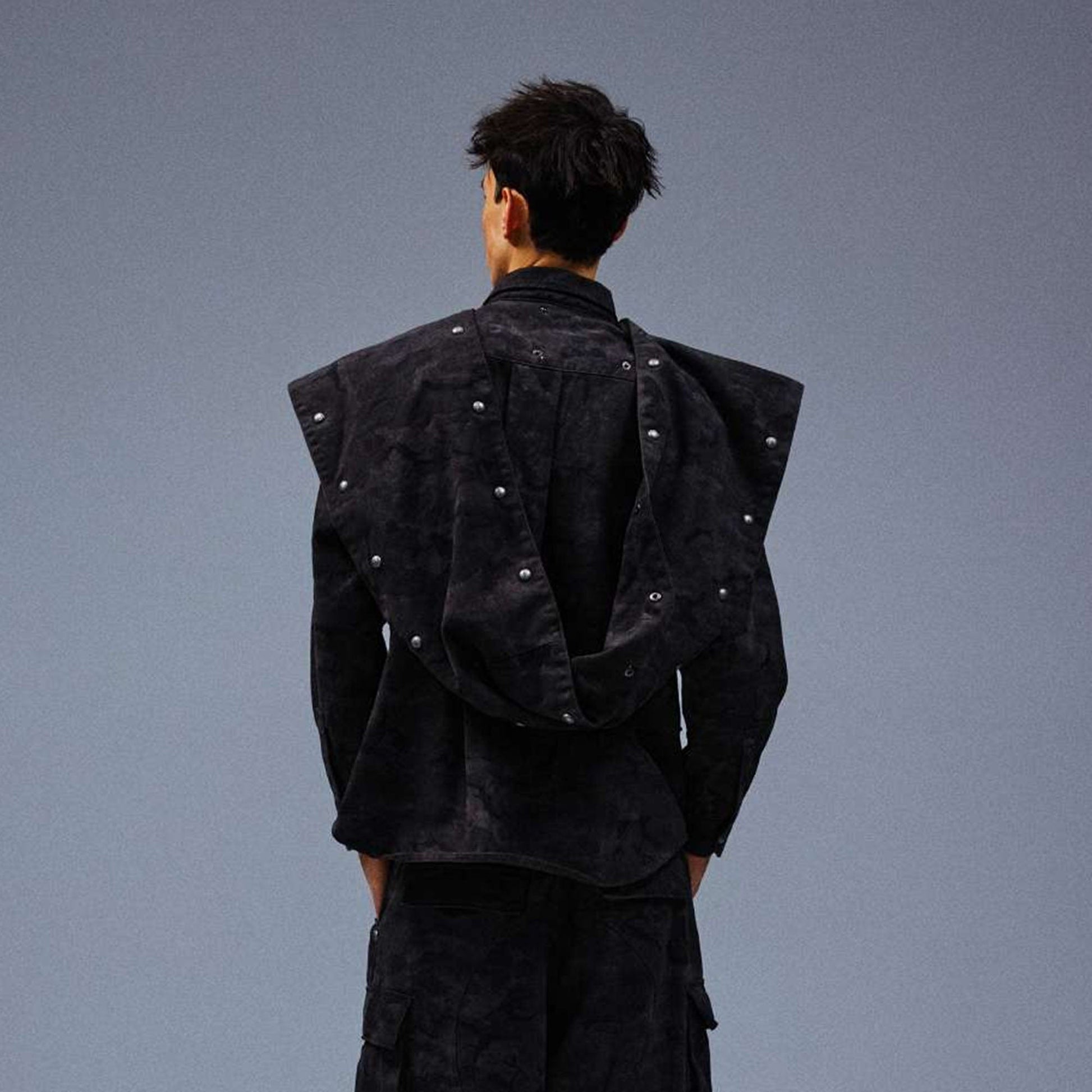 TECNINEGROUP Detachable Hood Star-Rivet Camo Jacket-Jacket-S-Free Shipping Leatheretro