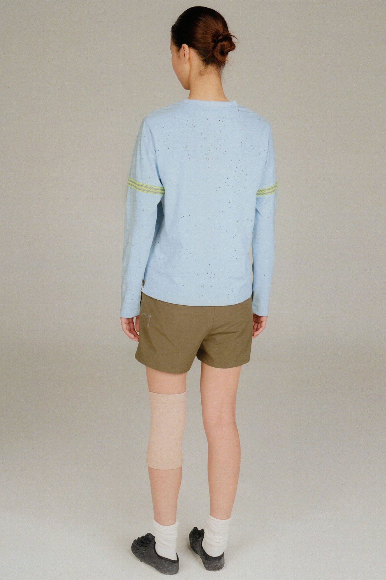 URBAN+FOREST Speckled Reflective Stripe Long-Sleeve Tee-L/S Tee-XS-Multicolor-Free Shipping Leatheretro