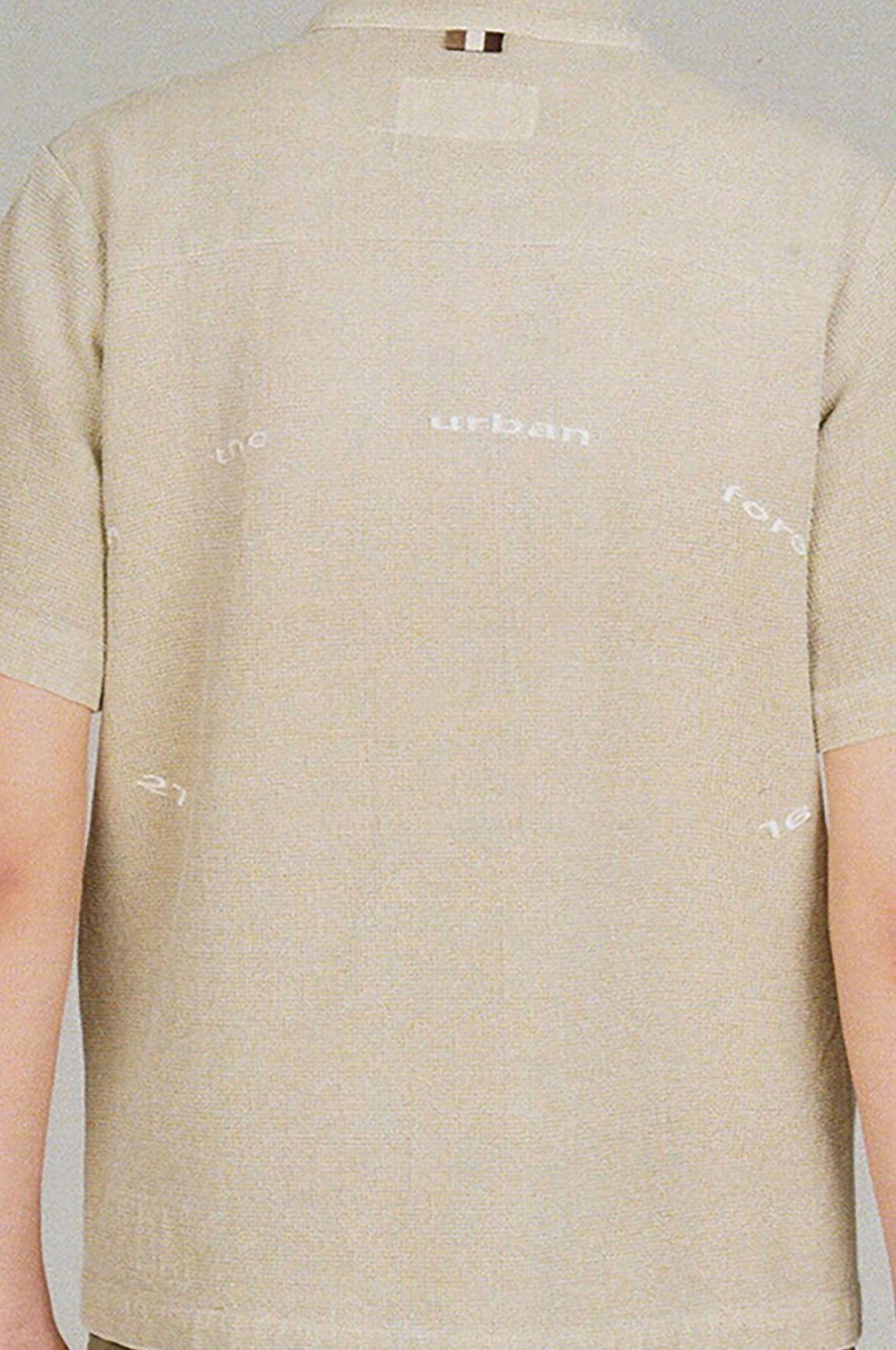 URBAN+FOREST Washed Waffle Stand Collar Half Shirt-Half shirt-XS-Blue-Free Shipping Leatheretro