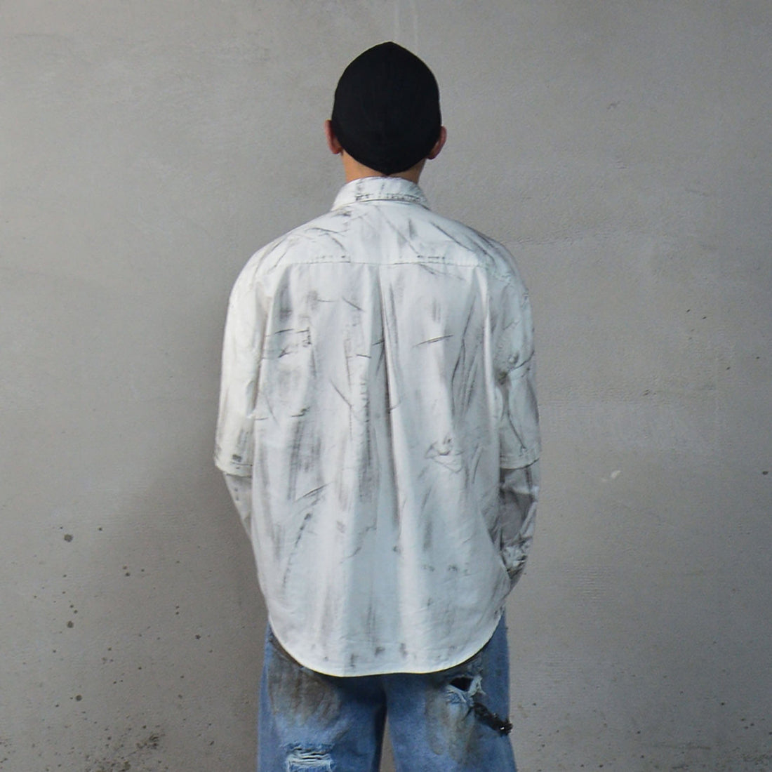 LUUUCAM Slogan Graphic Paintbrush Double-Layer Shirt-Shirt-S-Free Shipping Leatheretro