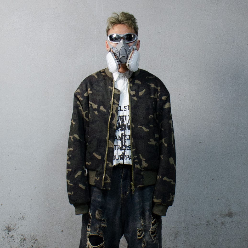 LUUUCAM Classic Camo Bomber Jacket-Jacket-S-Free Shipping Leatheretro