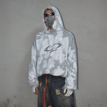 LUUUCAM Brush-Paint Faded Logo Hoodie-Hoodie-S-Free Shipping Leatheretro