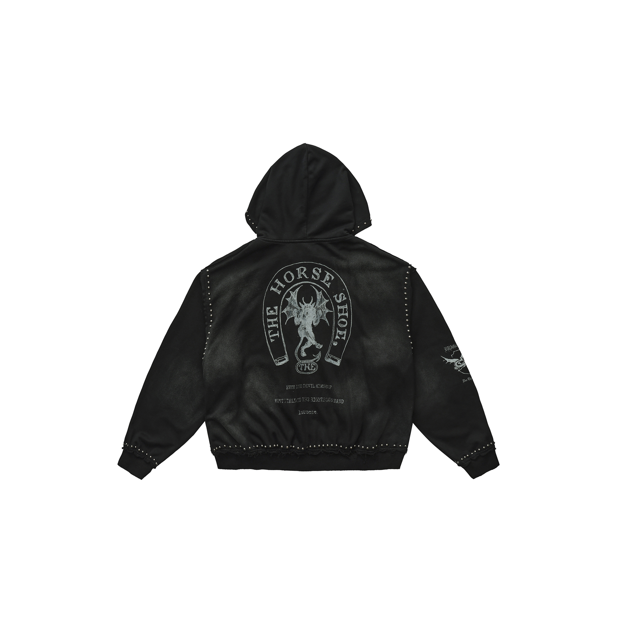 LUUUCAM Retro Studded Zip Hoodie-Jacket-S(Preorder)-Free Shipping Leatheretro