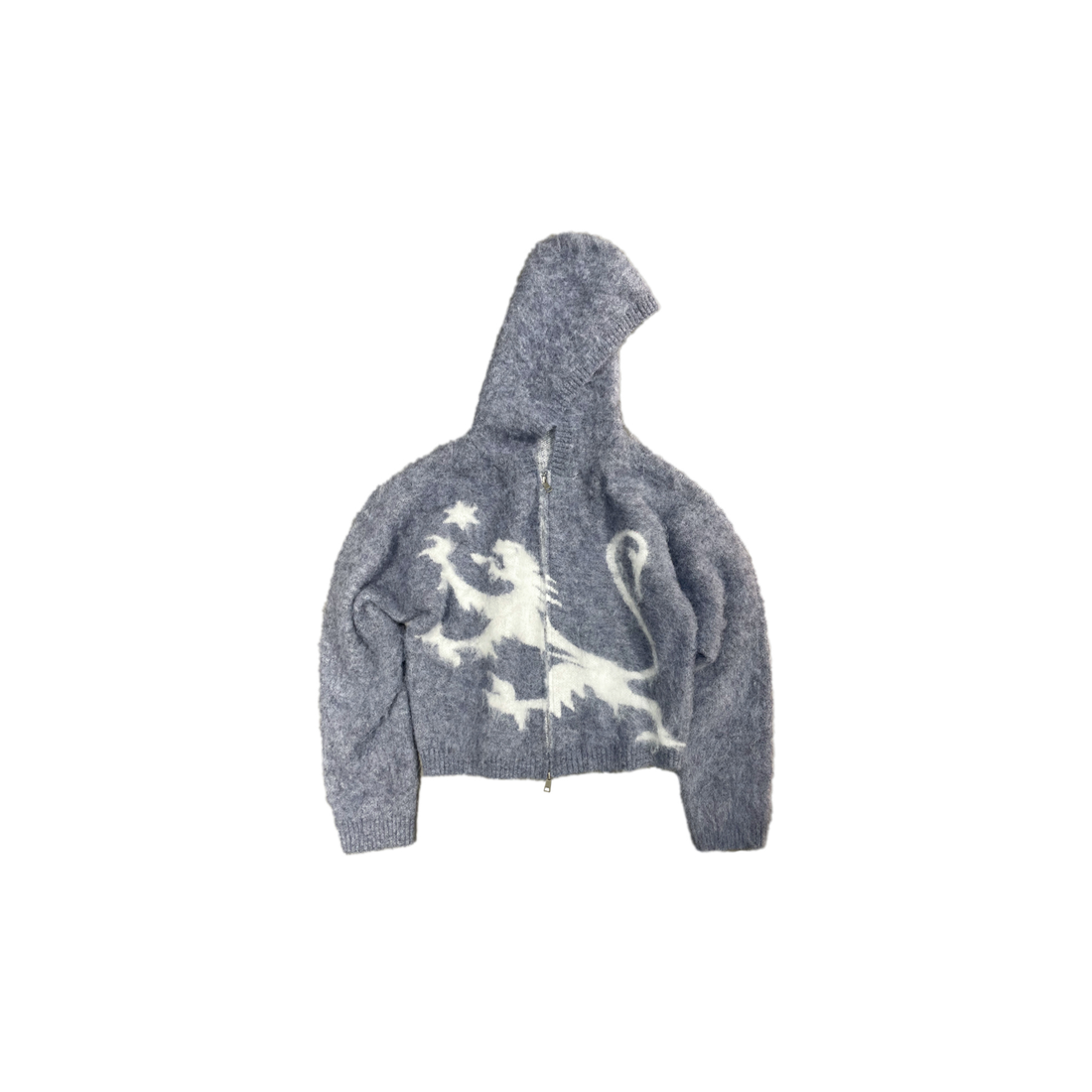 LUUUCAM Faux Mink Jacquard Dual-Zip Hooded Cardigan-Jacket-S-Free Shipping Leatheretro