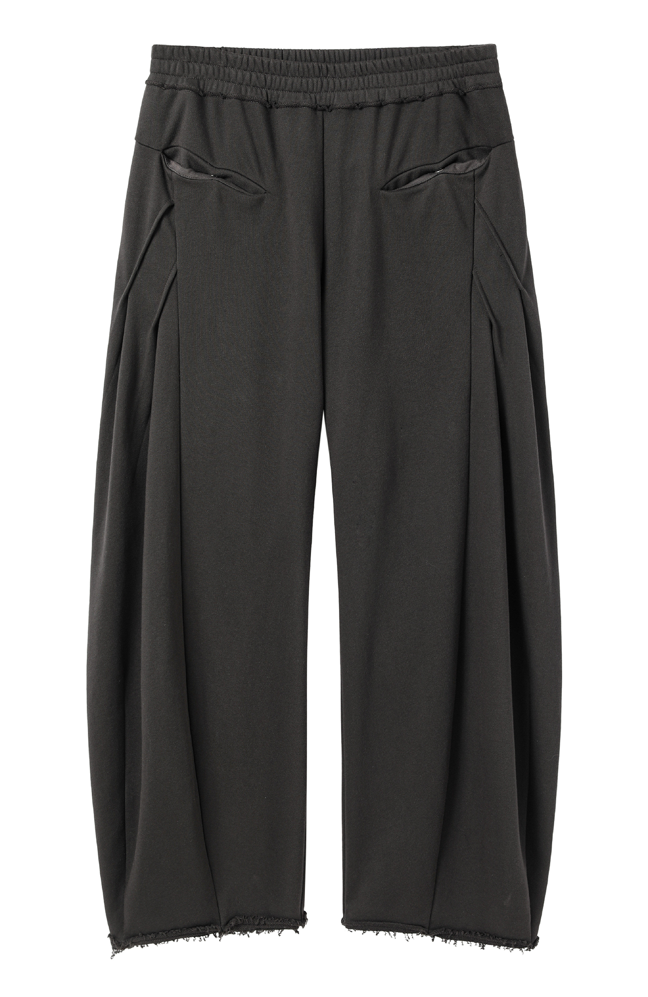 ALVNG AR ANTS Curved-Leg Pleated Raw-Hem Sweatpants-Pants-S-Free Shipping Leatheretro