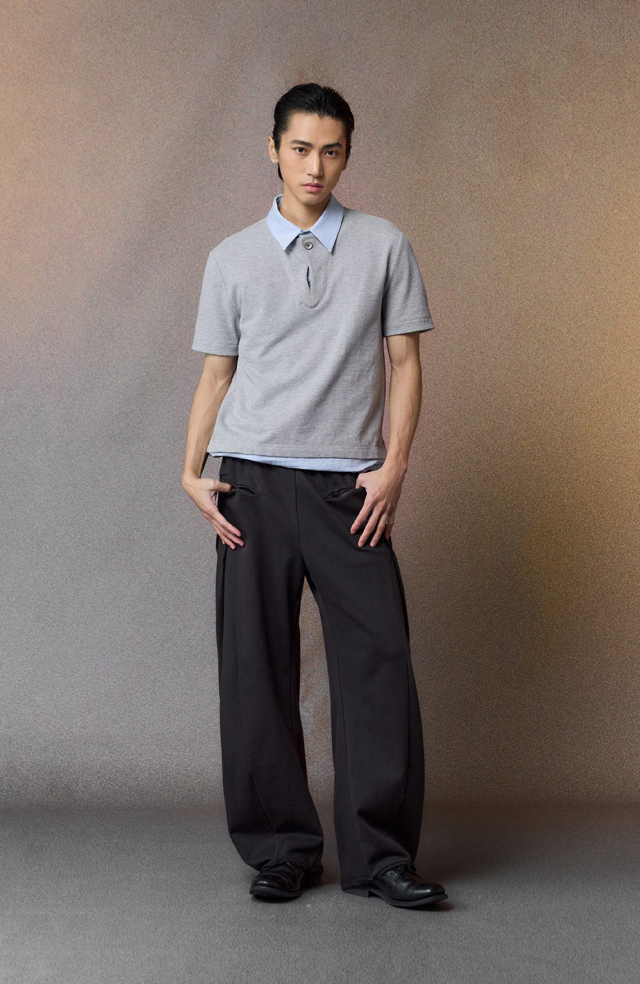 ALVNG AR ANTS Curved-Leg Pleated Raw-Hem Sweatpants-Pants-S-Free Shipping Leatheretro