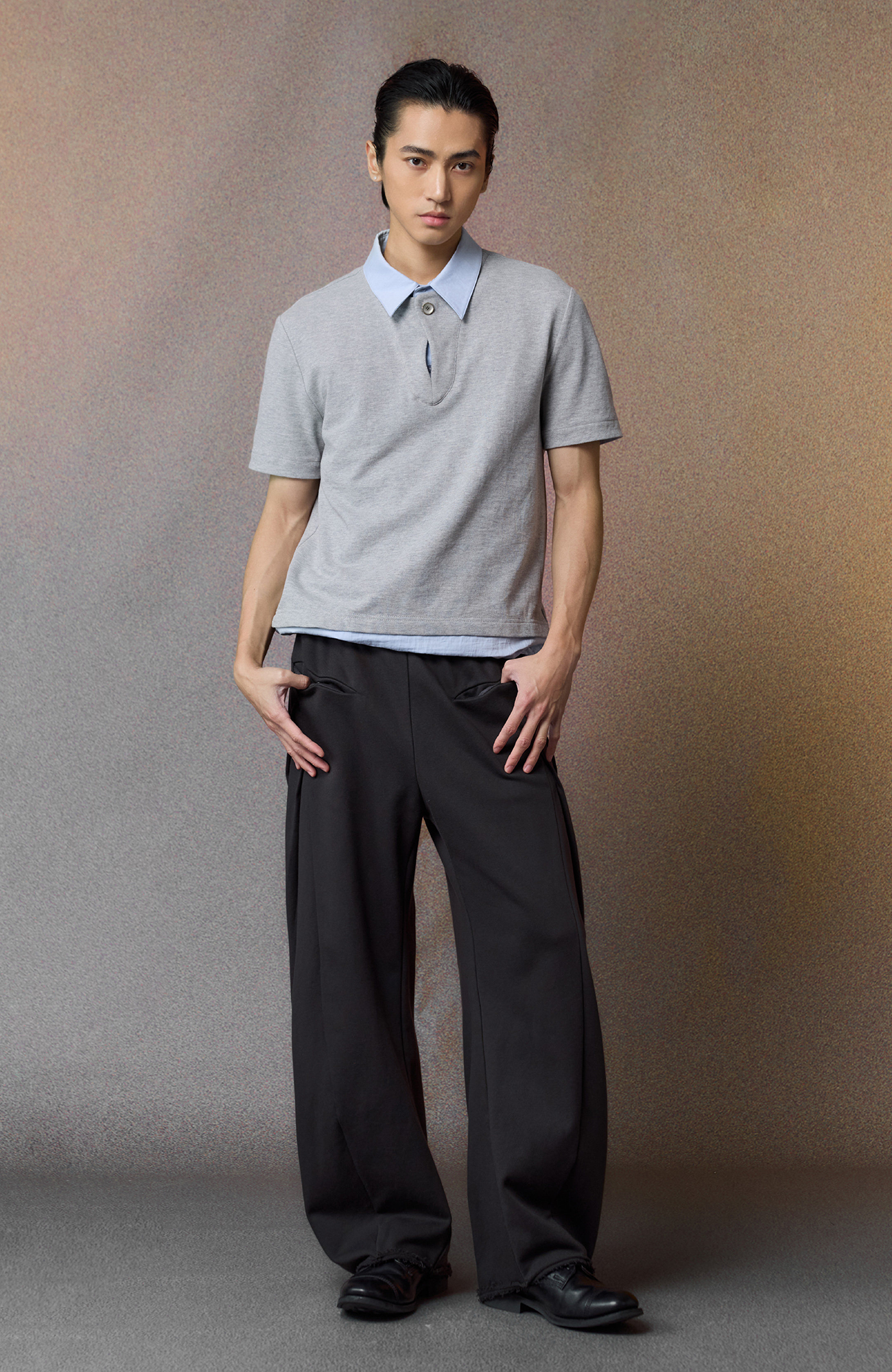 ALVNG AR ANTS Curved-Leg Pleated Raw-Hem Sweatpants-Pants-S-Free Shipping Leatheretro
