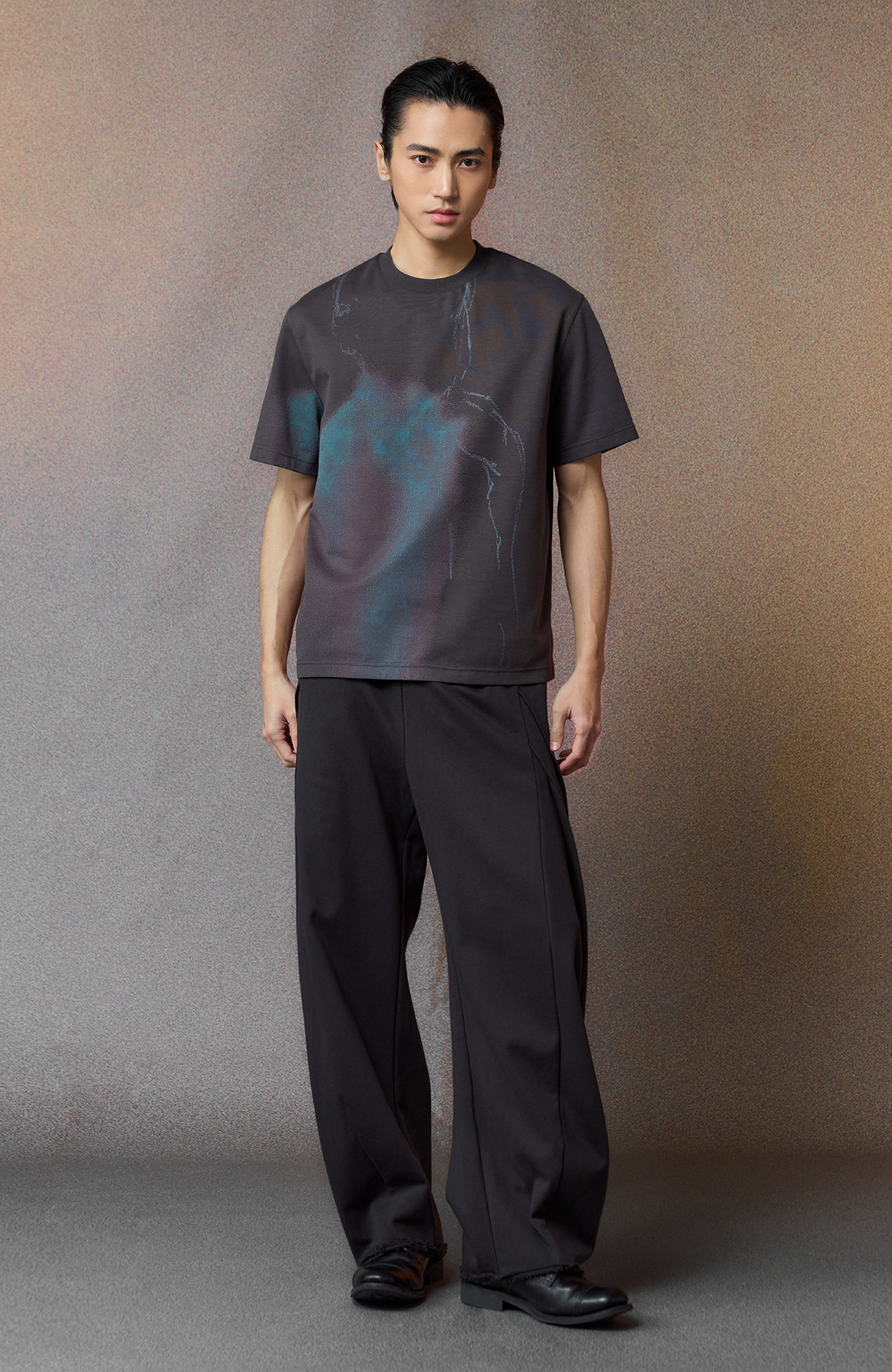 ALVNG AR ANTS Curved-Leg Pleated Raw-Hem Sweatpants-Pants-S-Free Shipping Leatheretro