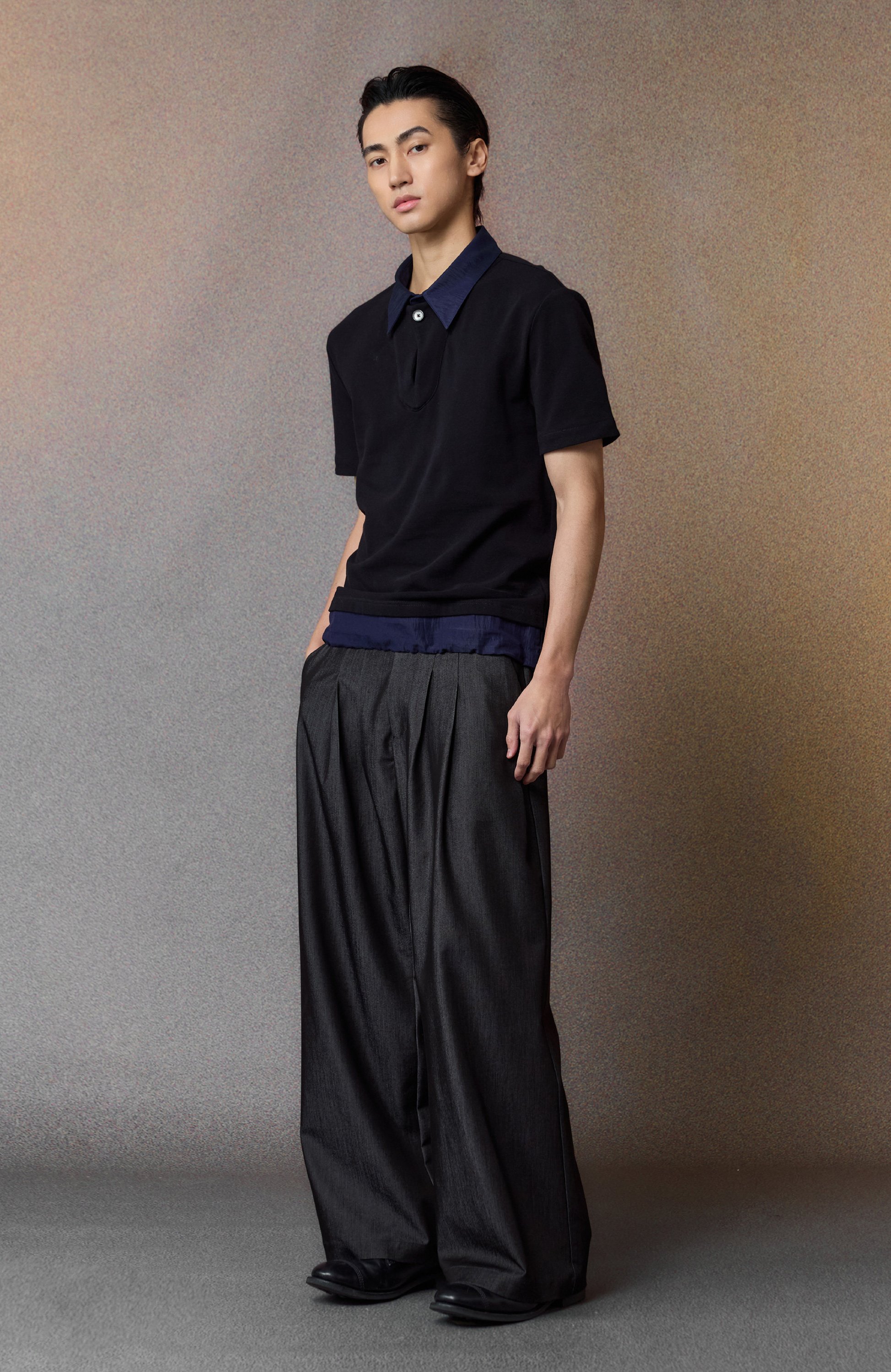 ALVNG AR ANTS Multi-Pleat Straight-Leg Trousers-Pants-XS (Preorder)-Black-Free Shipping Leatheretro