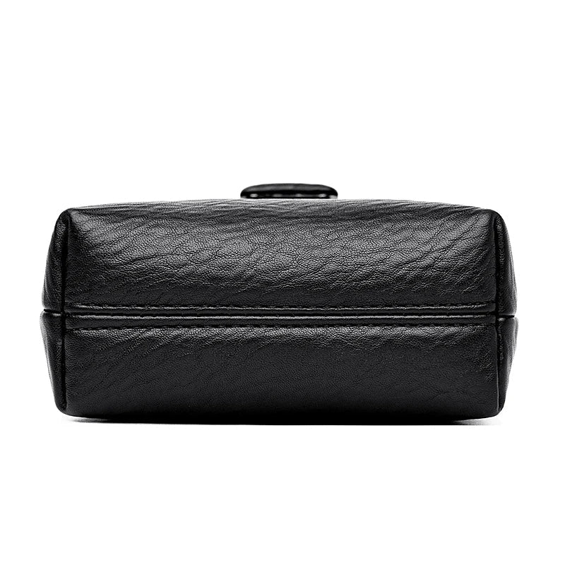 Small Crossbody Phone Bag Flap Purse for Women-Messenger Bag-Black-Free Shipping Leatheretro