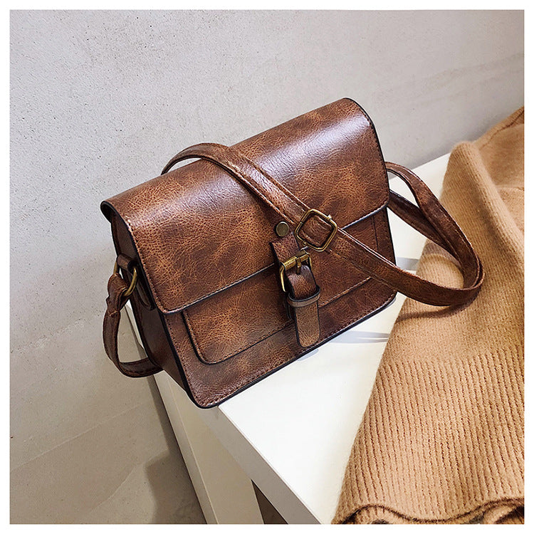 Vintage Women Flap Fashion Casual Leather Shoulder Bags Lady Crossbody Messenger Bag-Handbags-Light Brown-Free Shipping Leatheretro