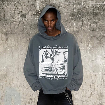TRIANGLE PROJECT The Scissor Distressed Hoodie-Hoodie-S-Free Shipping Leatheretro