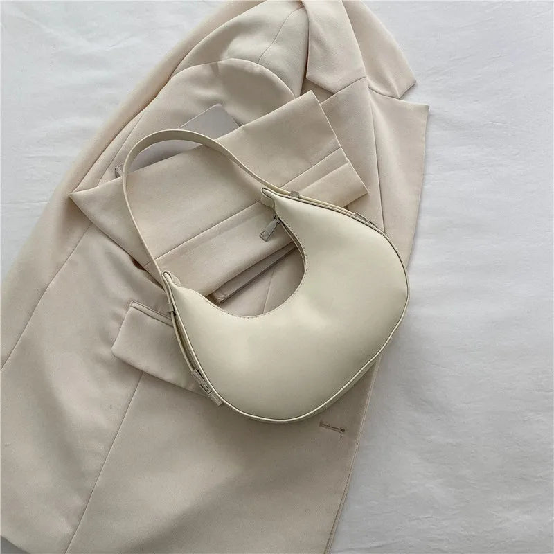 Underarm Bag - One Shoulder French Niche Crescent Shape Handbag for Women-Handbags-Brown-Free Shipping Leatheretro