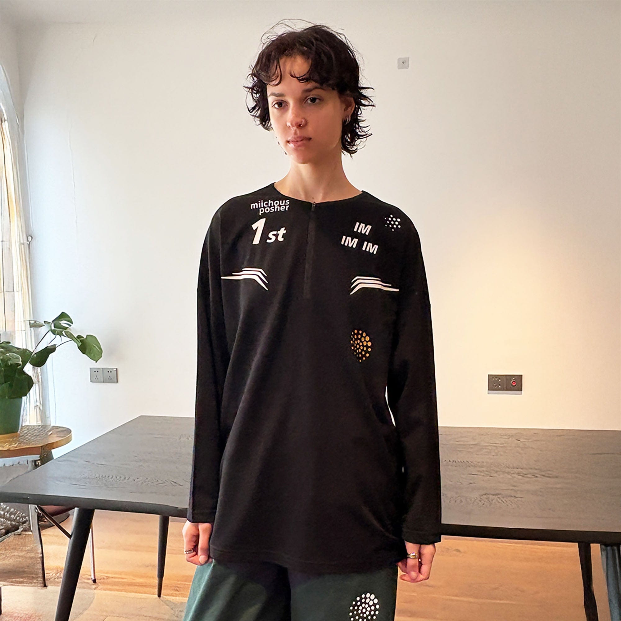 MIICHOUS The First UV Protection Half-Zip Long-Sleeve Tee-L/S Tee-S-Free Shipping Leatheretro