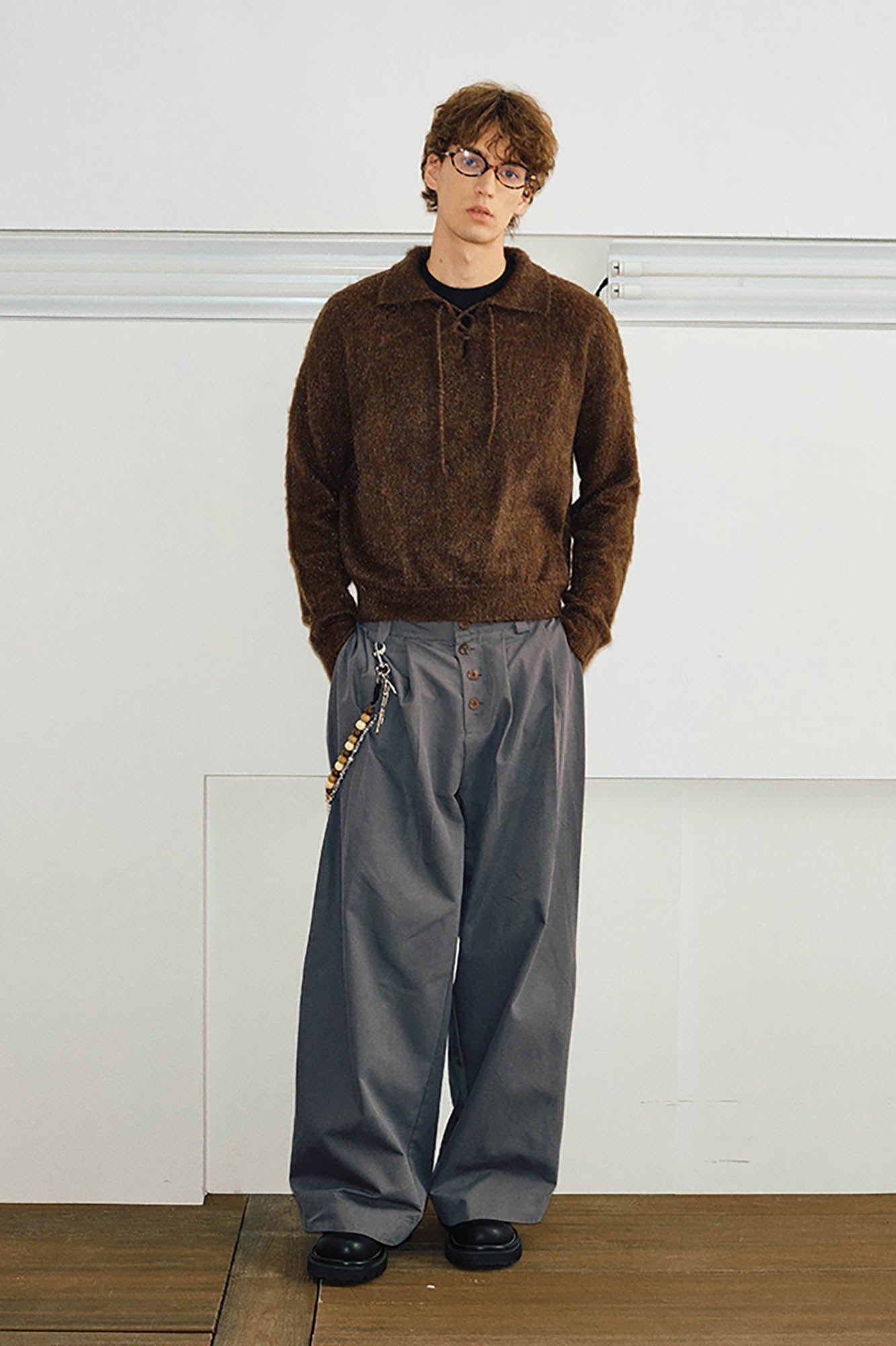 KREATE Drawstring Mohair Sweater-Sweater-S-Free Shipping Leatheretro