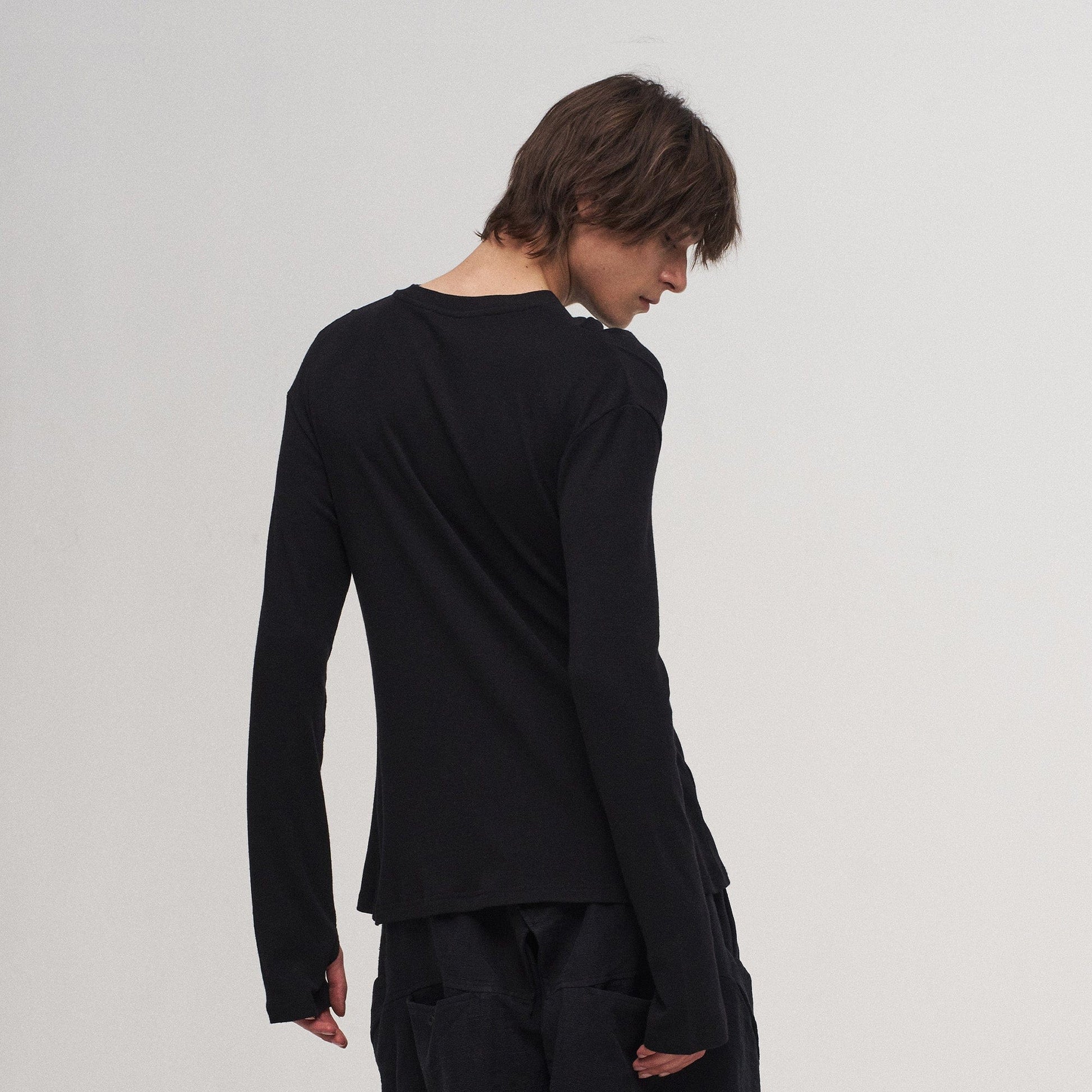 ILNya Nieternite Nifutur Ruffled Mock Neck Thumb Holes Wrinkled Base Layer-L/S Tee-S (0) (Preorder)-Free Shipping Leatheretro