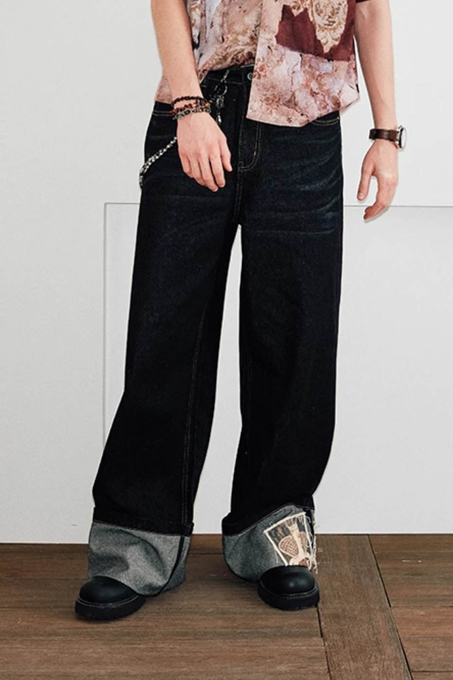 KREATE Patchwork Denim Pants-Jeans-S-Free Shipping Leatheretro
