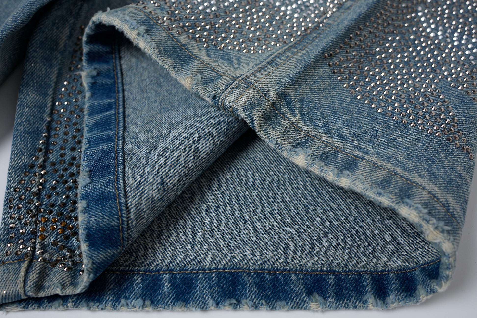 CLP Diamond Distressed Straight-Leg Jorts-Shorts-M-Blue-Free Shipping Leatheretro