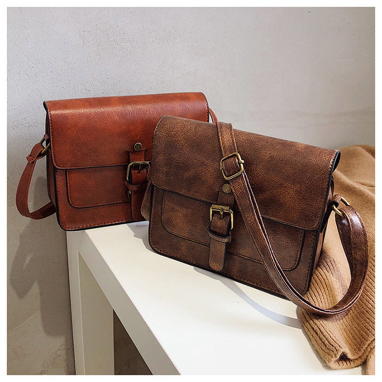 Vintage Women Flap Fashion Casual Leather Shoulder Bags Lady Crossbody Messenger Bag-Handbags-Light Brown-Free Shipping Leatheretro