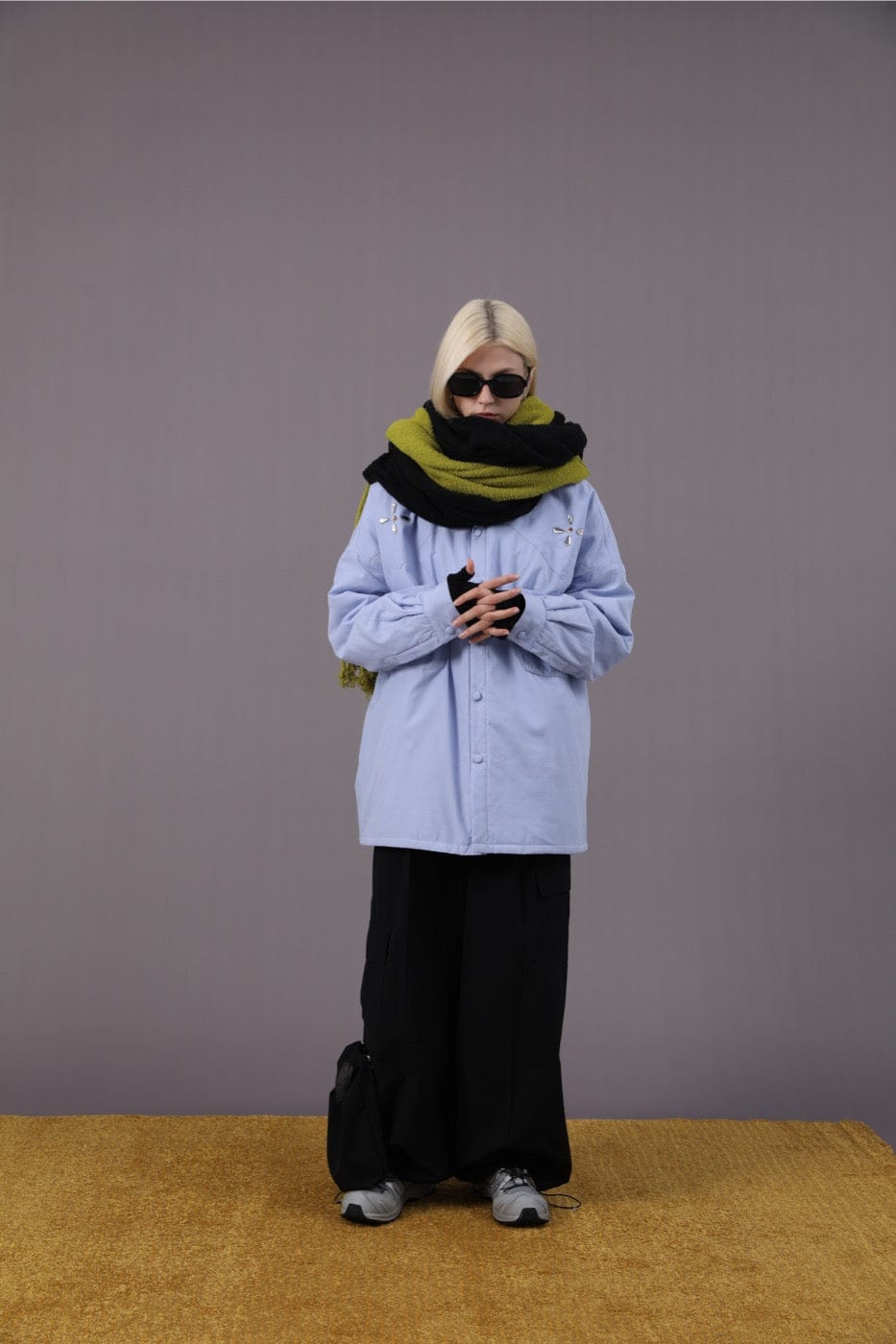 MIICHOUS Crystal Star Cotton Padded Shirt Jacket-Jacket-S-Navy Blue-Free Shipping Leatheretro