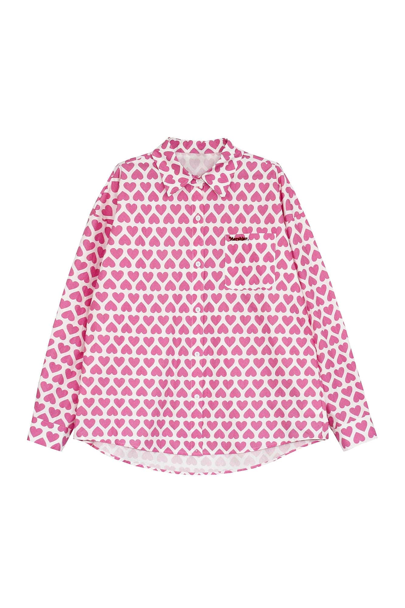 CLP Pink Heart Full-Print Shirt-Shirt-M-Free Shipping Leatheretro