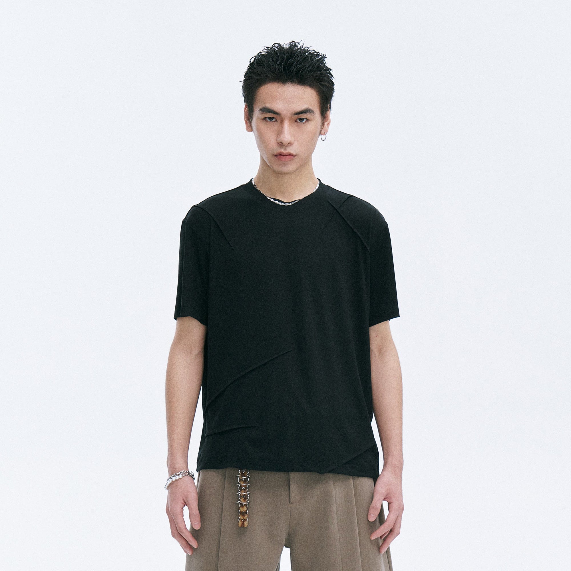 CATSSTAC Essential Scar-Stitch T-Shirts-T Shirt-M-Black-Free Shipping Leatheretro