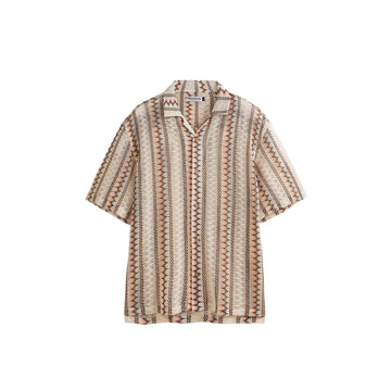 ME DA IGUAL Geometric Ripple Crochet Half Shirt-Shirt-M-Free Shipping Leatheretro